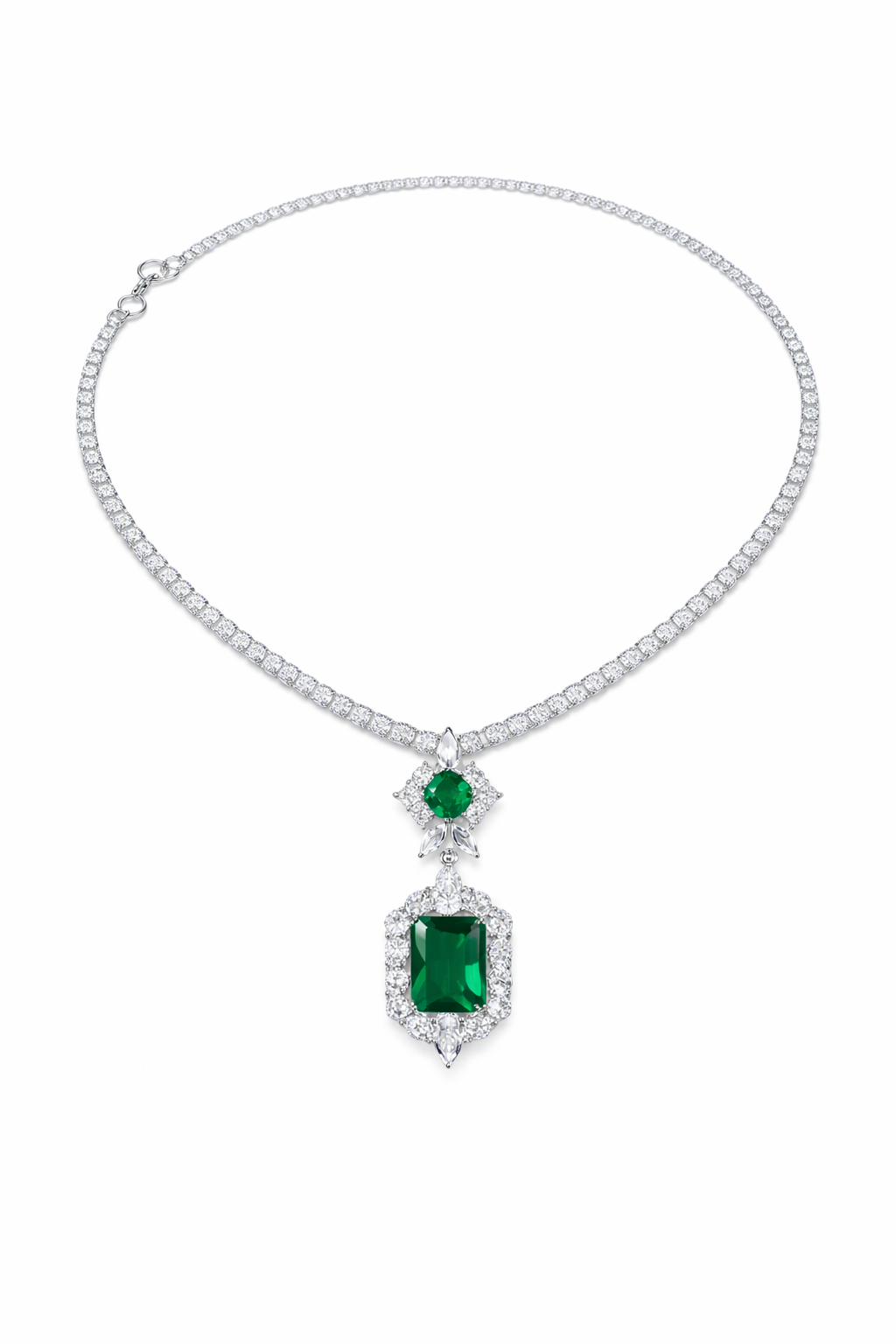 Emerald Gemstone Sparkling Necklace