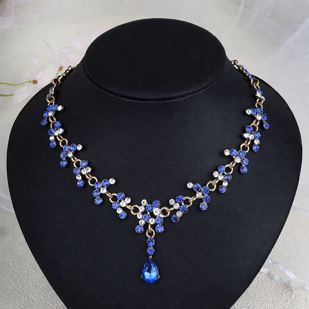 gold blue necklace