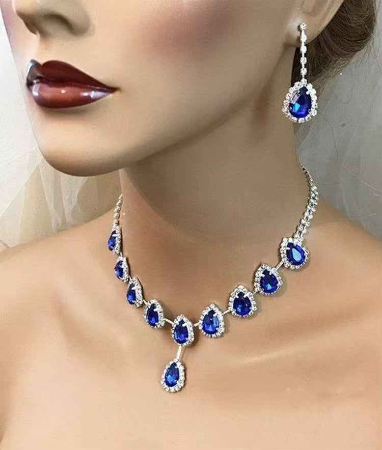 silver blue necklace