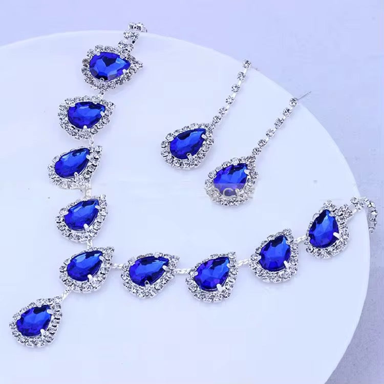 silver blue necklace