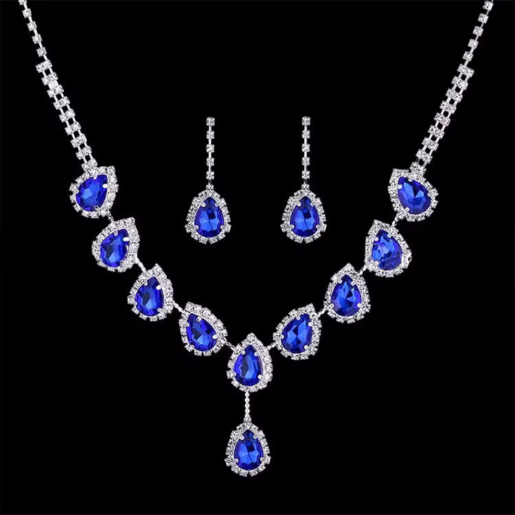 silver blue necklace