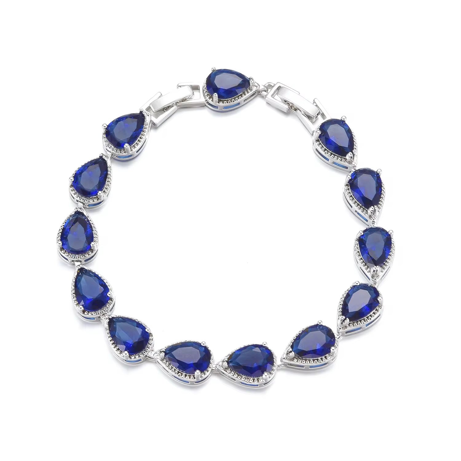 silver blue bracelet