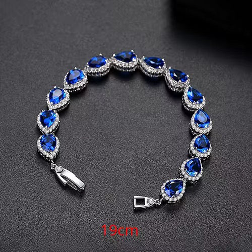silver blue bracelet