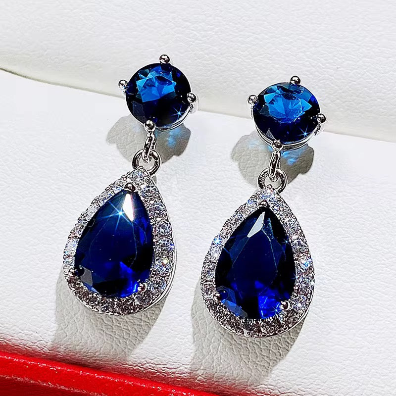 blue silver earrings