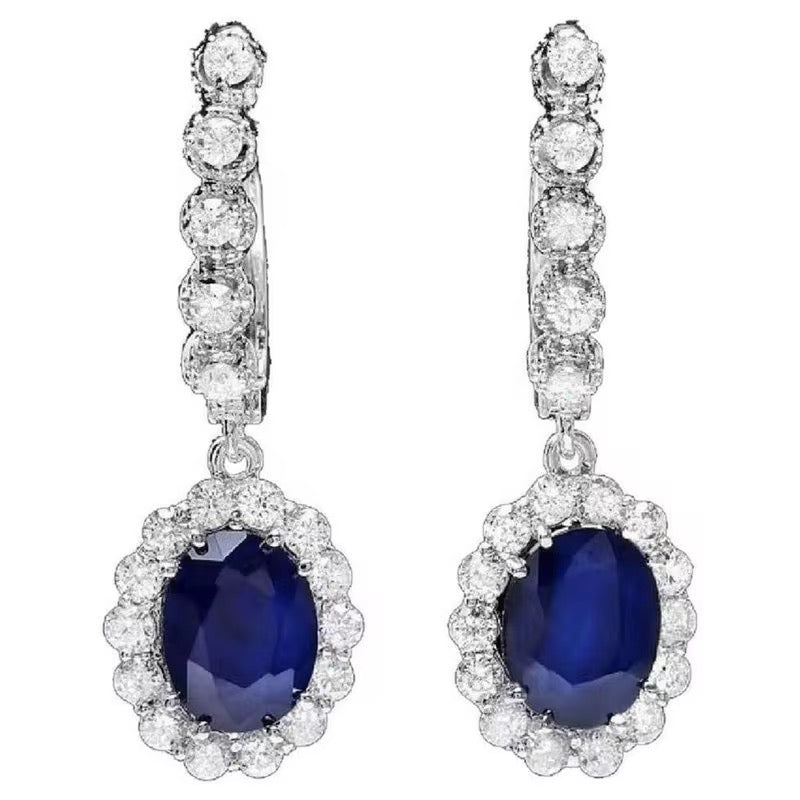 blue silver earrings clip