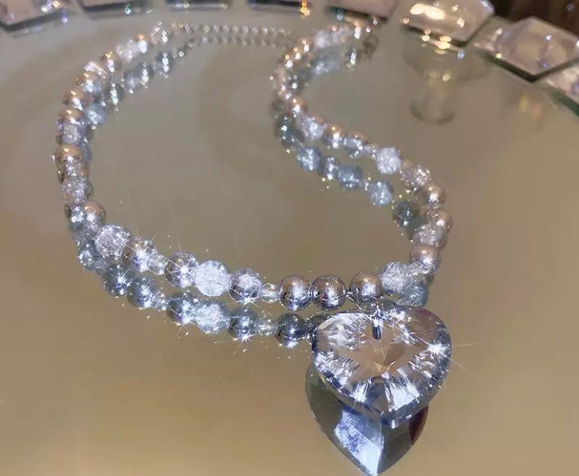 Fashion Heart Crystal Choker Necklaces