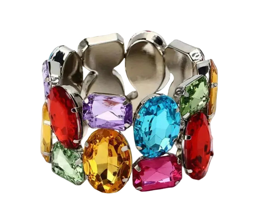Color Rhinestone Bridal Bracelet