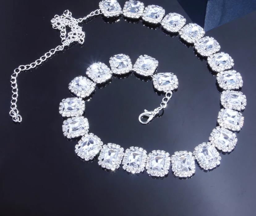 Shiny Heart Rhinestone Necklace